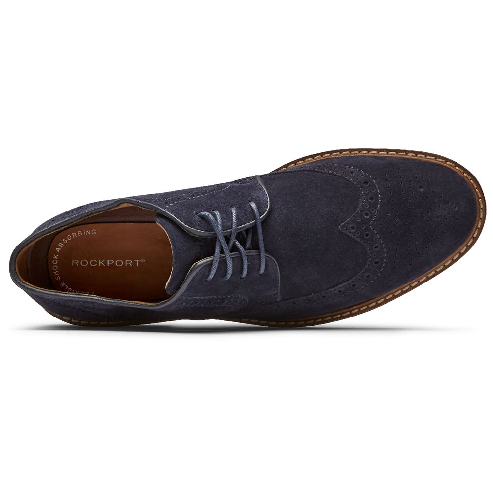 Zapatos Con Cordones Rockport Hombre Mexico - Kenton Wingtip Gay Marino - AOGEL8970